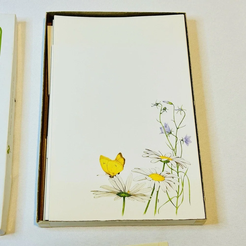 Vintage Current Daisy Time Stationery Set Unused Complete Botanical Floral